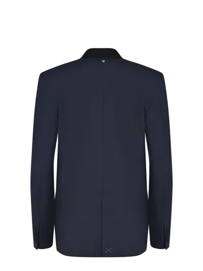 Dondup Double-breasted Suit Jacket In Blue