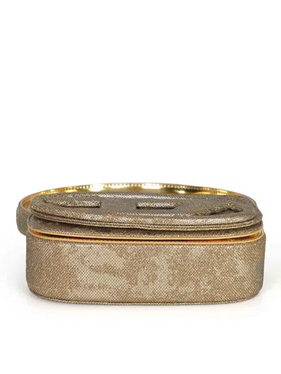 Diesel Oval-d Logo Glittered Denim Shoulder Bag In Multi