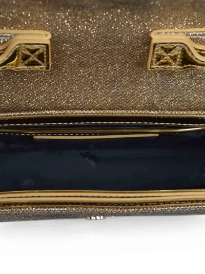 Diesel Oval-d Logo Glittered Denim Shoulder Bag In Multi