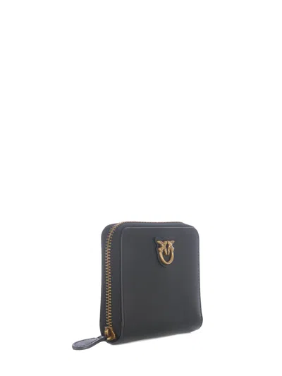 Pinko Taylor Leather Zip Around Wallet In Black
