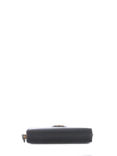 Pinko Taylor Leather Zip Around Wallet In Black