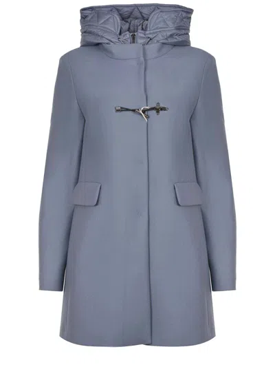 Fay Toggle Coat In Wool Cloth In Gray