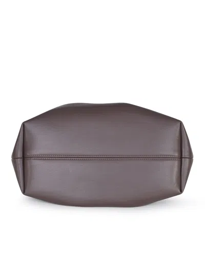 Themoirè Pleated Rectangular Clutch In Vegan Pu In Brown