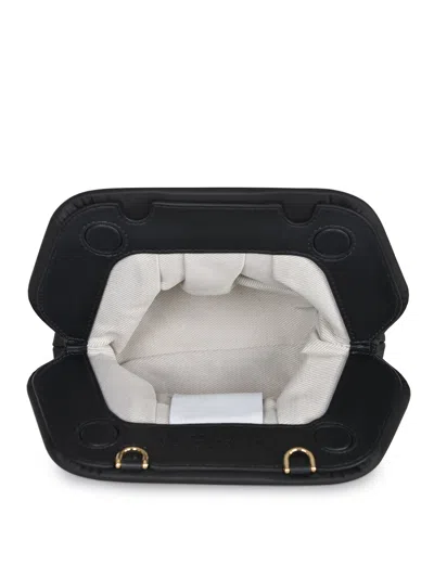 Themoirè Pleated Rectangular Soft Structure Clutch Bag In Black