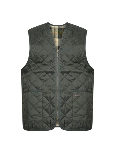 Barbour Quilted Waistcoat Vest In Green Polyamide In Gray