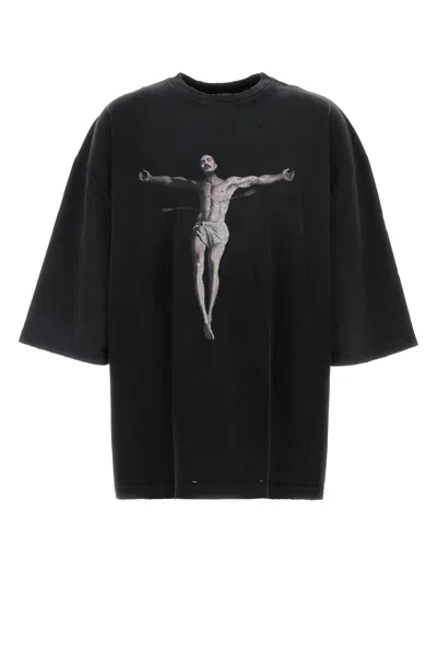 Willy Chavarria Slate Cotton Tarantula Buffalo Oversize T-shirt In Black