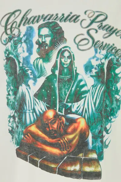 Willy Chavarria White Cotton Oversize Chavarria Prayer Services T-shirt In Multi