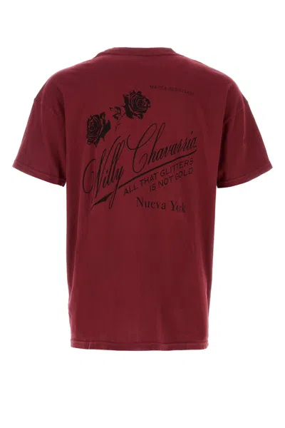 Willy Chavarria Proverb Easy Printed Cotton-jersey T-shirt In Burgundy