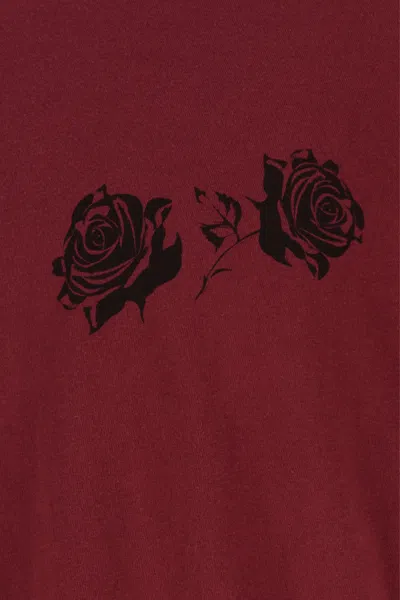 Willy Chavarria Proverb Easy Printed Cotton-jersey T-shirt In Burgundy