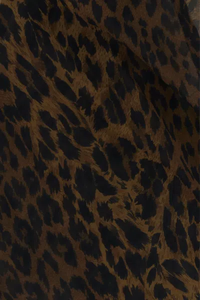 Balenciaga Printed Georgette Blouse In Brown