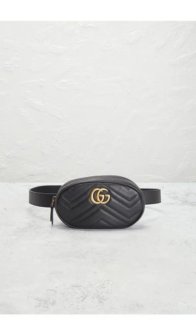 Fwrd Renew Gucci Gg Marmont Belt Bag In Black