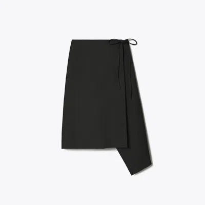 Tory Burch Wrap-effect Midi Skirt In Black