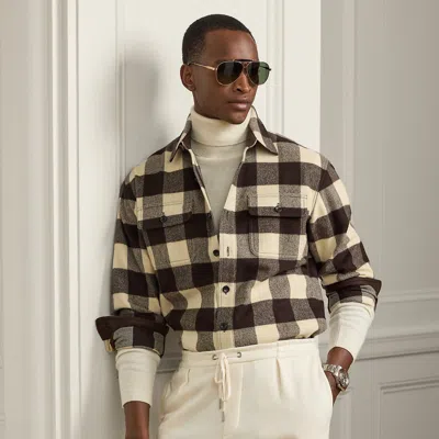 Ralph Lauren Buffalo Check Wool Shirt In Black
