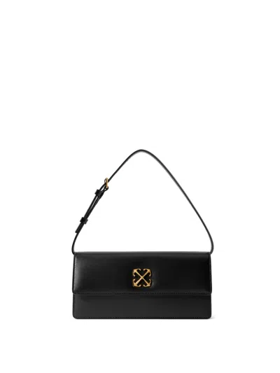Off-white Rectangular Shoulder Bag Adjustable Strap In Black