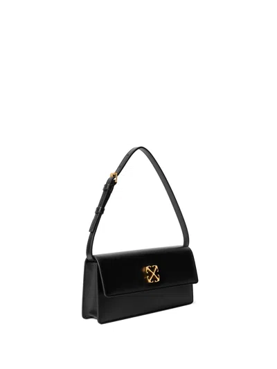 Off-white Rectangular Shoulder Bag Adjustable Strap In Black