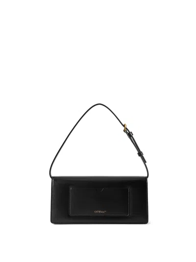 Off-white Rectangular Shoulder Bag Adjustable Strap In Black