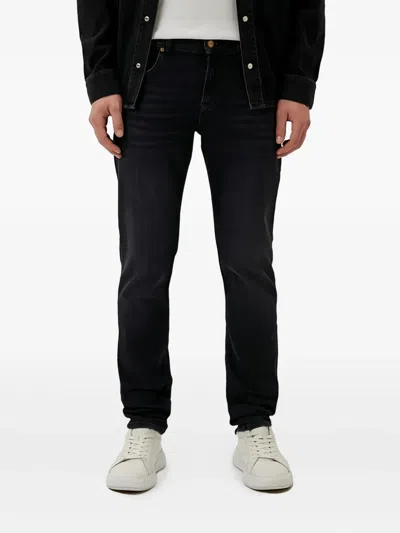 7 For All Mankind Tapered Jeans In Black