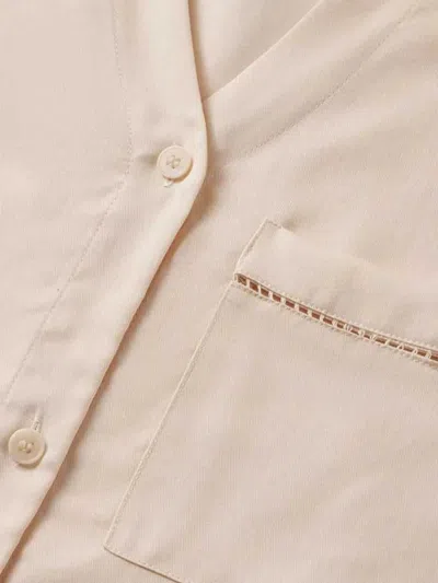 Eberjey Tencel Woven Relaxed Button Front Top In Grey In Neutral