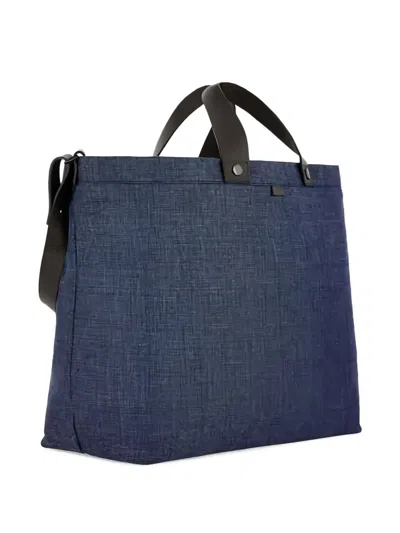Canali Two Handles Tote Bag In Blue