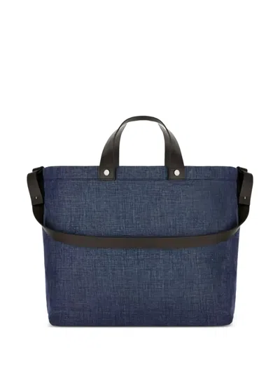 Canali Two Handles Tote Bag In Blue