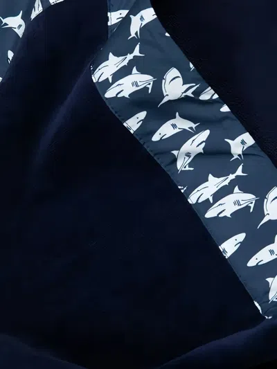 Paul & Shark Shark-print Beach Towel In Blue