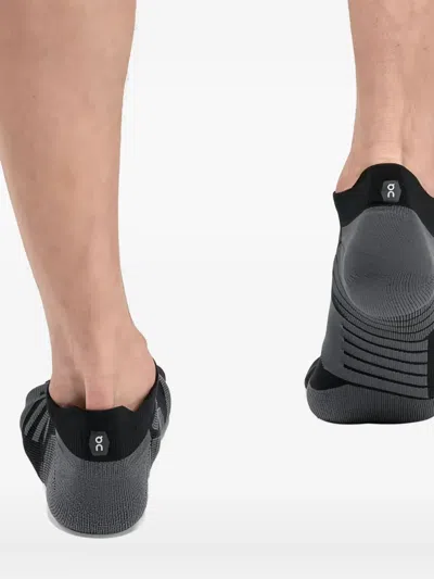 On Geometric-panel Low Socks In Black