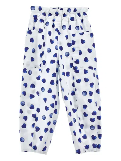 Monnalisa Heart-print Trousers In White