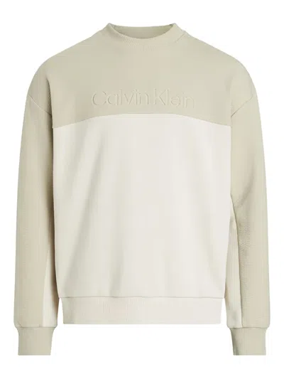 Calvin Klein Logo-debossed Colour-block Sweatshirt In Multi