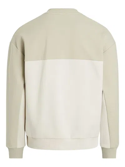 Calvin Klein Logo-debossed Colour-block Sweatshirt In Multi