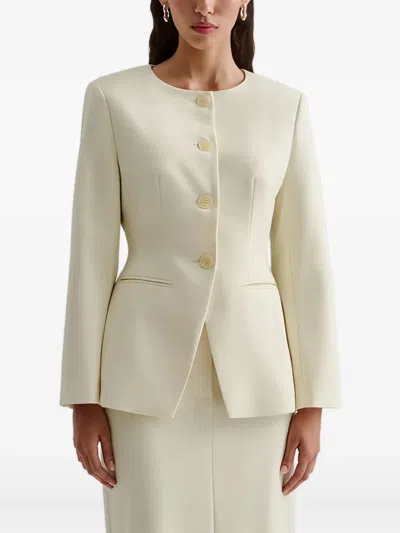 NILLA 排扣圆领西装夹克