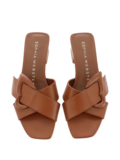 Sophia Webster 50mm Blair Buckle Heeled Sandals In Brown