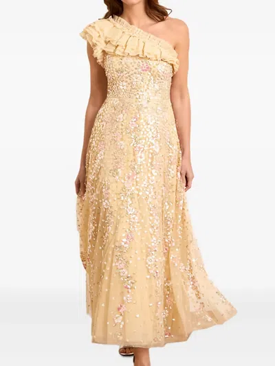 Needle & Thread Confetti Ruffled Sequin-embellished Dress In Neutral