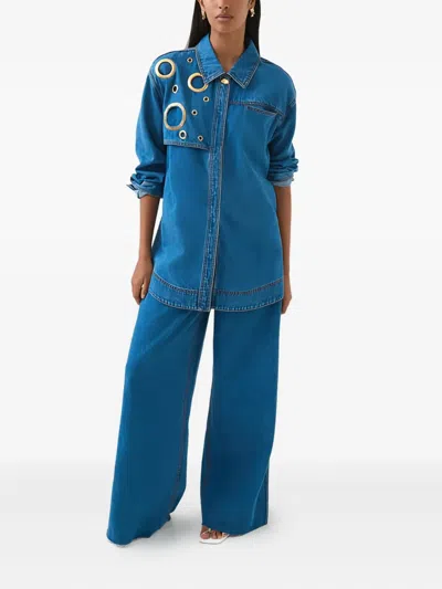 Aje Raw-hem Jeans In Blue