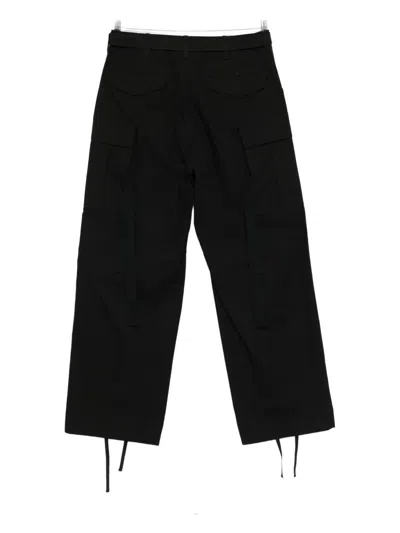 Sacai Belted Ripstop Cargo Trousers In Black