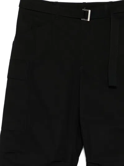 Sacai Belted Ripstop Cargo Trousers In Black