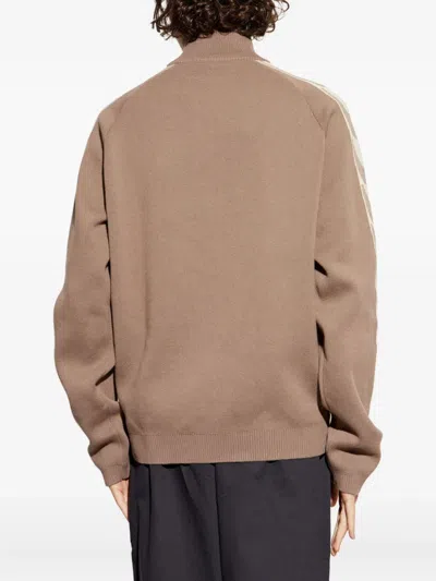 Puma X Represent Zip-up Logo-embroidered Sweatshirt In Brown