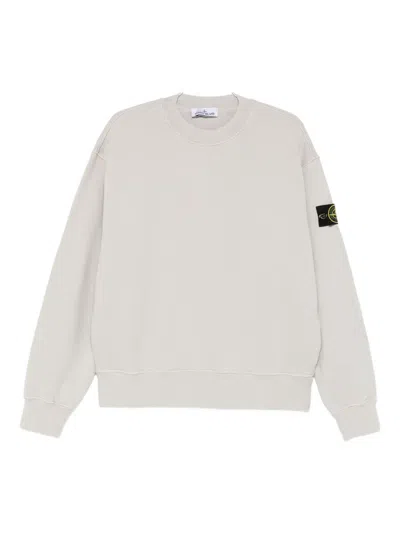 Stone Island Compass-badge Sweatshirt In White