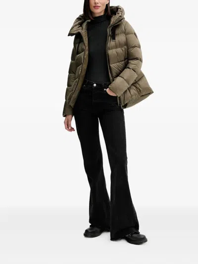 Bomboogie Rome Hooded Padded Jacket In Green