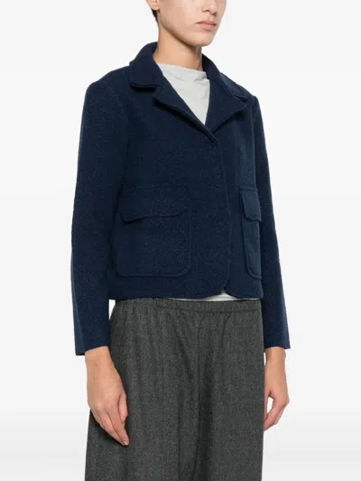 Anne Claire Notched-lapel Jacket In Blue