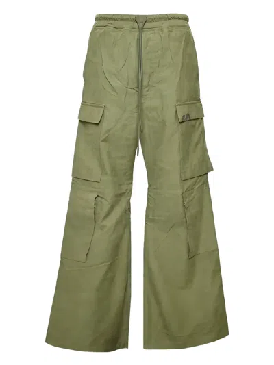 Readymade Cargo Flare Trousers In Green