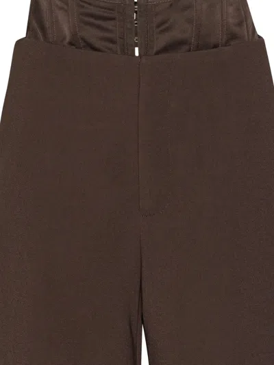 Rotate Birger Christensen Corset Tailored Trousers In Brown