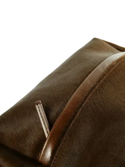 Uma Wang Medium Leather Shoulder Bag In Brown