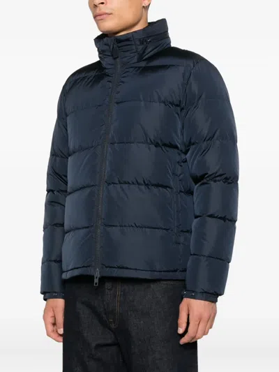 Aspesi Hooded Down Jacket In Blue
