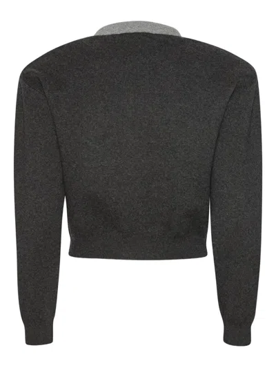 Rotate Birger Christensen Logo-lettering Cardigan In Gray