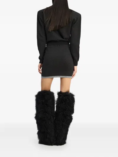 Rotate Birger Christensen Logo-lettering Cardigan In Gray