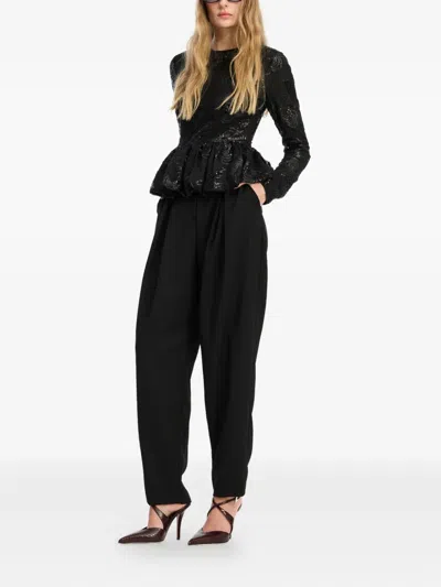 Rotate Birger Christensen Pleated Tailored Trousers In Black