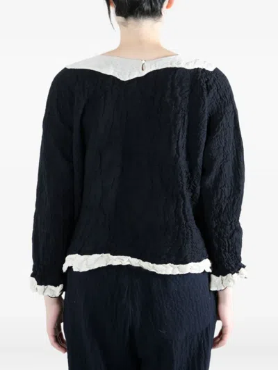 Daniela Gregis Wool Ruffled Blouse In Black
