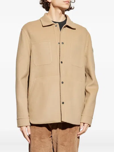Moncler Tagnit Reversible Wool Shirt Jacket In Neutral