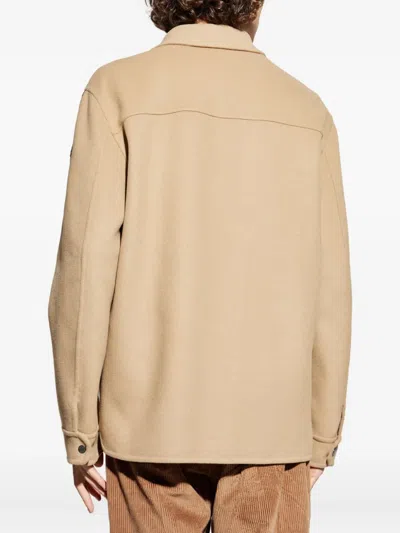 Moncler Tagnit Reversible Wool Shirt Jacket In Neutral