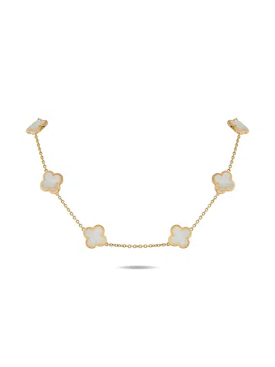 Pre-owned Van Cleef & Arpels 18k Yellow Gold Pure Alhambra Mother-of-pearl Necklace